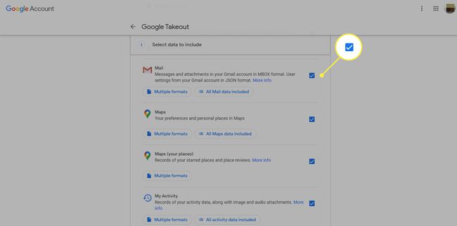 Configurações de gerenciamento de contas do Google. 