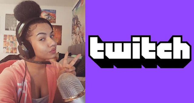 TwitchのKatieRobinson Pikachulitaは、Twitchのロゴが彼女の横に表示されています。 