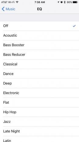 მუსიკის ეკ პარამეტრები iPhone-ზე