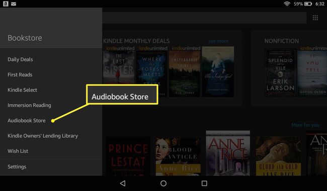 Κουμπί Kindle Audiobook Store