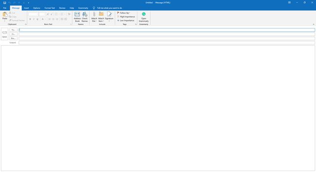 Tühi meilisõnum Outlookis