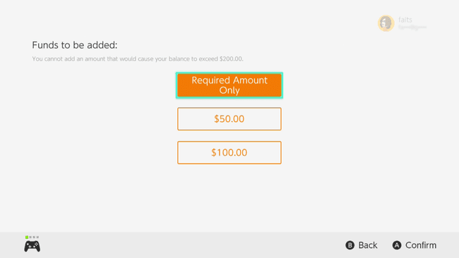 Cantidad requerida Solo se selecciona en Nintendo eShop.