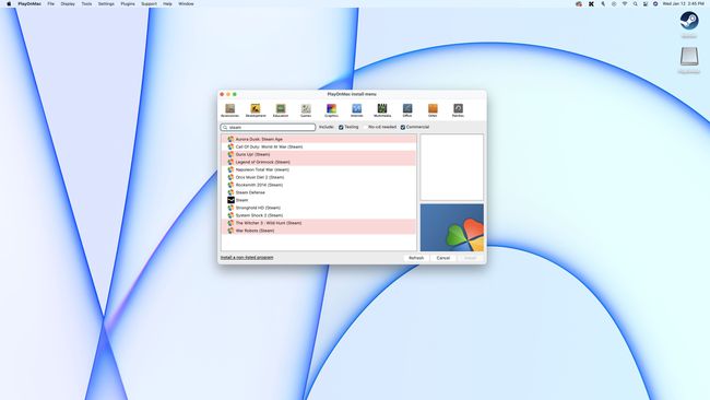 تم تمييز Steam في PlayOnMac.