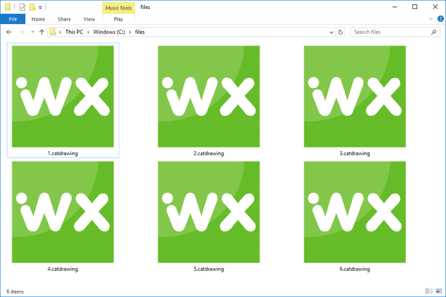 File CATDRAWING di Windows 10 yang terbuka dengan WorkXplore