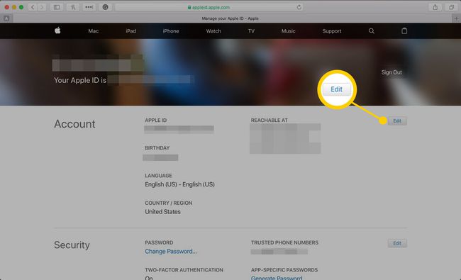 Apple ID módosítása online