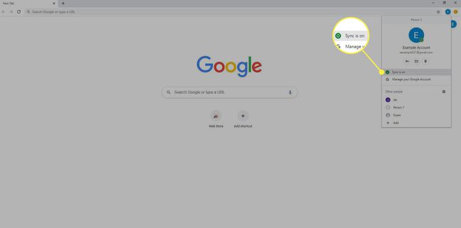 „Synchronizacja jest włączona” w ustawieniach Chrome