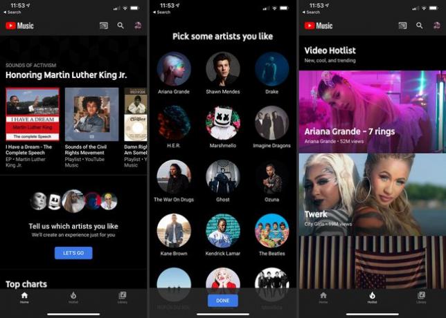 Aplikace YouTube Music pro iPhone