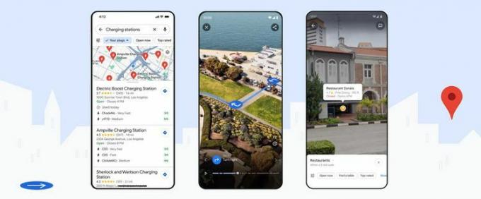 หน้าจอ Google Maps พร้อมคุณสมบัติใหม่