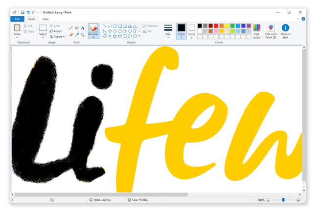 Windows 10'da Microsoft Paint ekran görüntüsü