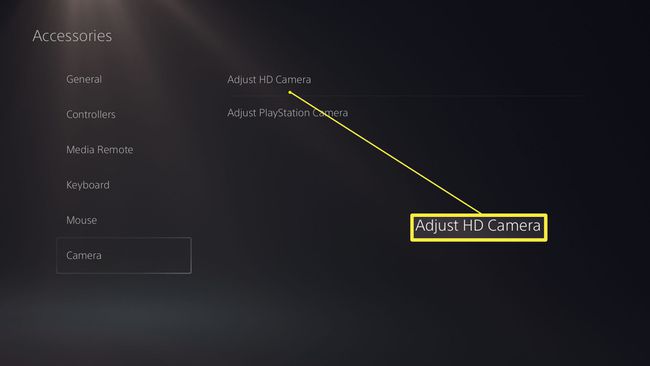 Ρυθμίσεις αξεσουάρ PlayStation 5 με επισήμανση Adjust HD Camera