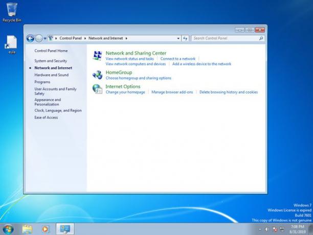 Controles de red e Internet de Windows 7