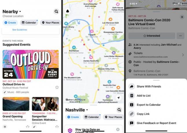 Facebook Local na iOS.