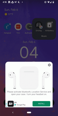 AirBattery așteaptă să se conecteze la AirPods pe un Android.