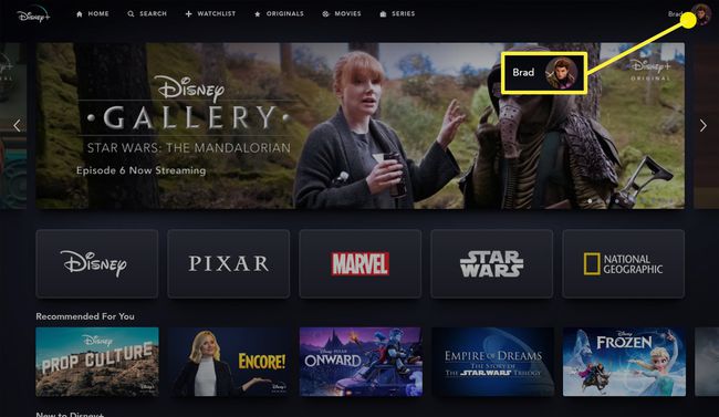 Site-ul Disney Plus.