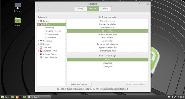 Окно закрытия Linux Mint