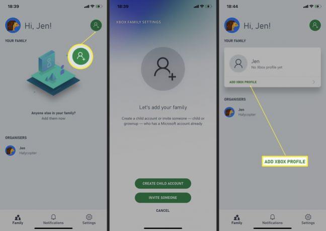 שלבים להוספת בן משפחה לאפליקציית Xbox Family Settings