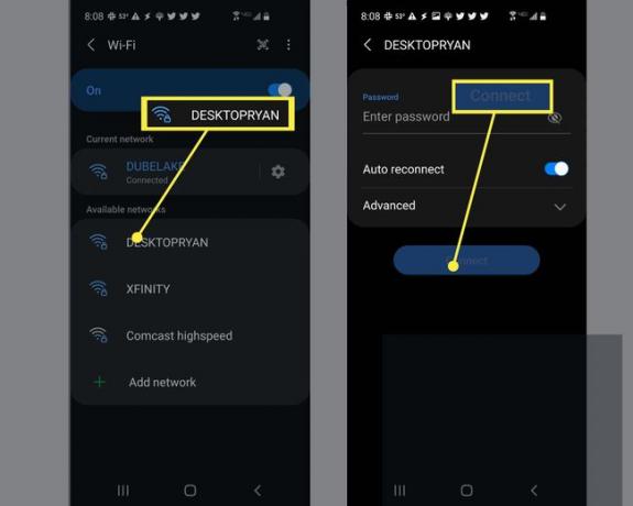 Seleccionar punto de acceso y conectarse en Android