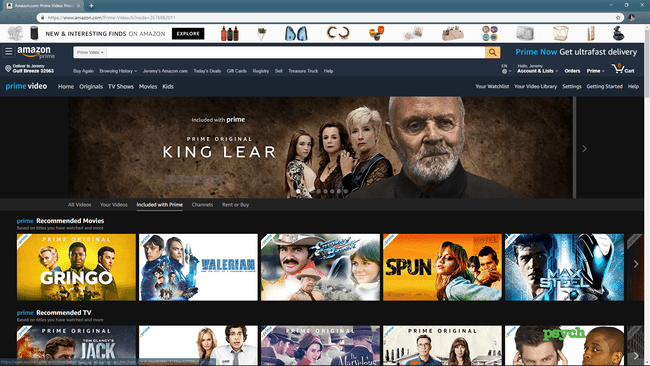 ภาพหน้าจอของ Amazon Prime Video