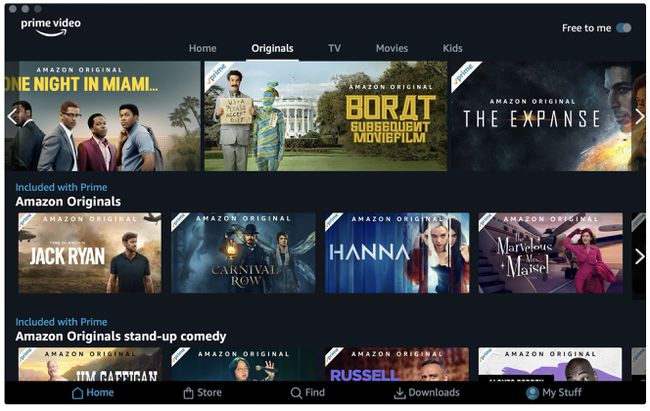 Amazon Originals in der Prime Video-App auf dem Mac