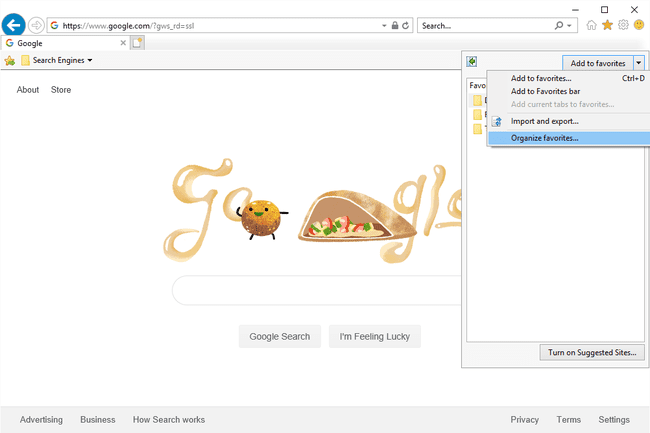 Organizar la opción de favoritos en Internet Explorer