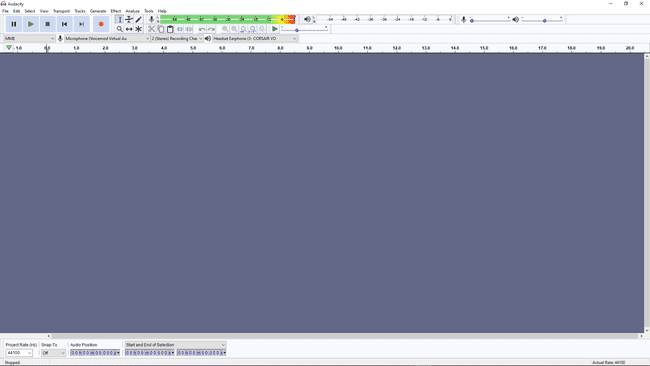 ภาพหน้าจอของระดับการตรวจสอบใน Audacity ที่มีระดับสูงเกินไป