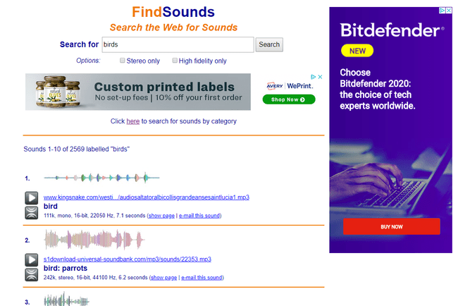 FindSounds 오디오 검색 엔진