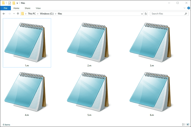 beberapa file M yang digunakan dengan Notepad di Windows 10