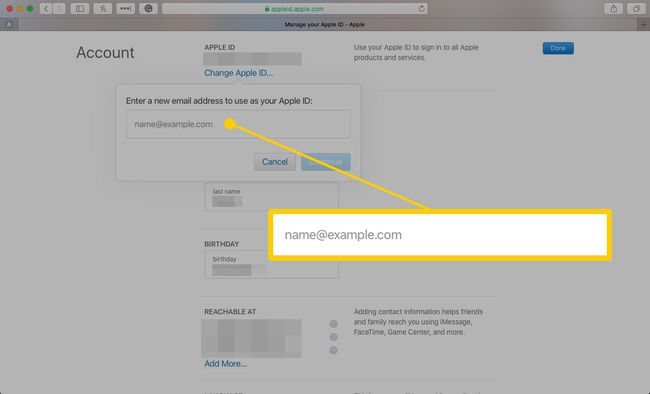 Apple ID módosítása online