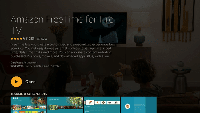 Zrzut ekranu aplikacji FreeTime na Firestick.