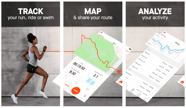 Скриншоты приложения Strava Fitness Tracker.