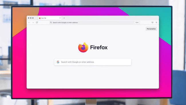 Mozilla Firefox działająca na monitorze