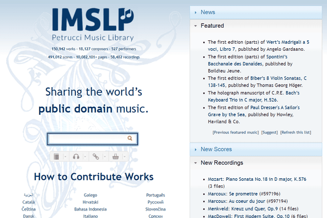 Wyszukiwanie muzyki w domenie publicznej IMSLP