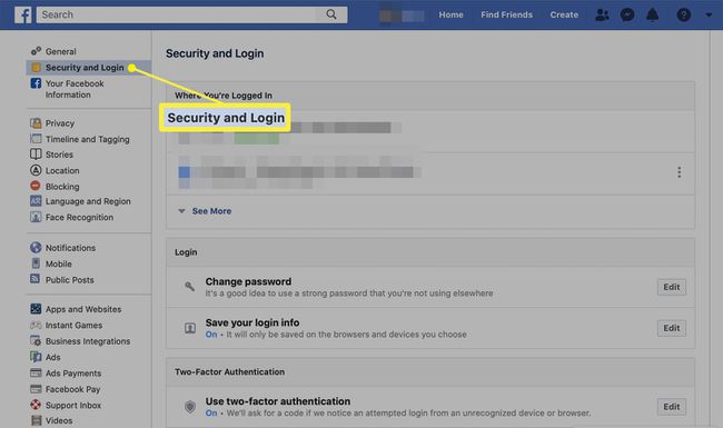 Säkerhets- och inloggningsinställningar på Facebook