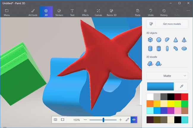 Üç Paint 3D doodle'ının ekran görüntüsü