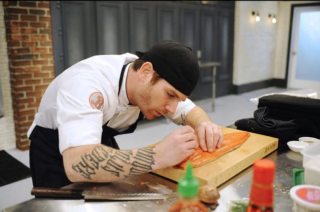 Concurentul Aaron Grissom la un eveniment pentru „Top Chef”