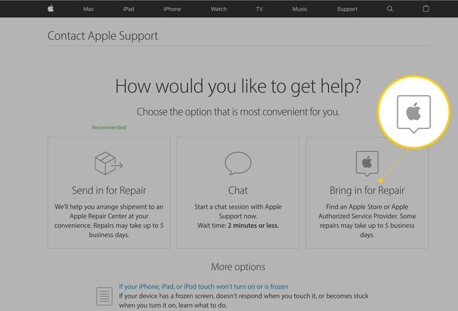 Appleサポートサイトの修理オプションをご利用ください