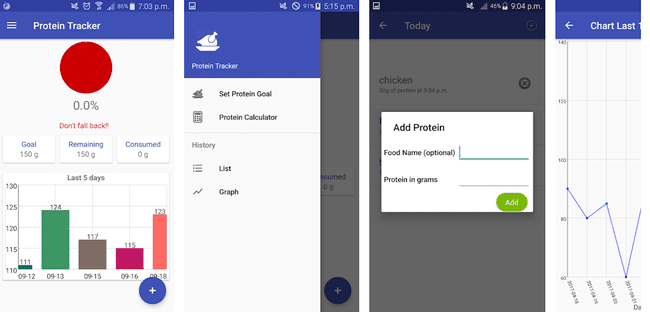 Lebensmittel-Tracker-App, Protein-Tracker