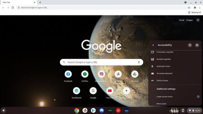 Chromebookのユーザー補助機能のオンスクリーンキーボード