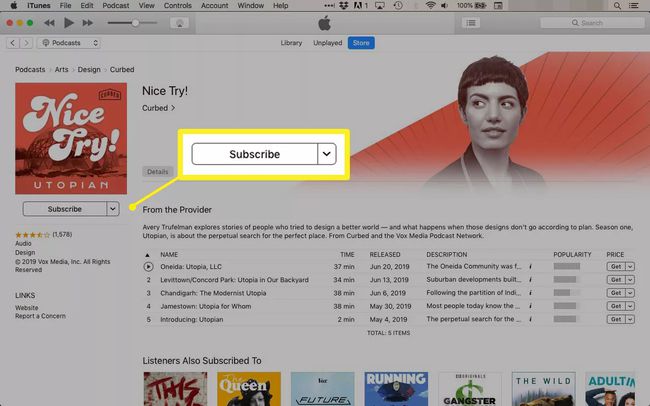 Assinatura de podcasts no iTunes