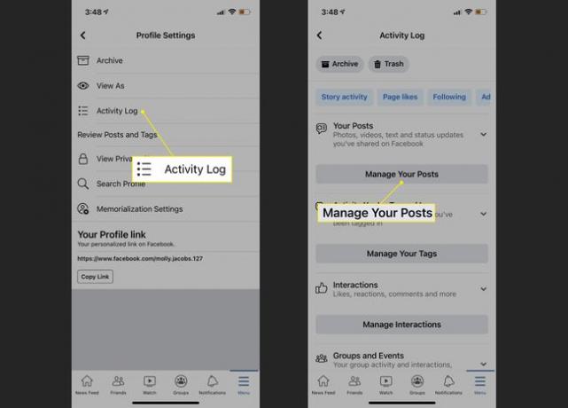 Dziennik aktywności i nagłówki Zarządzaj swoimi postami w ustawieniach Facebooka