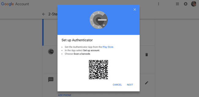 Google Authenticator má obrazovku s dalšími pokyny k nastavení aplikace na novém telefonu.