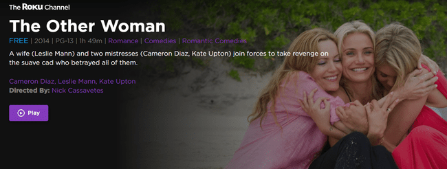 The Other Woman สตรีมฟรีบน Roku