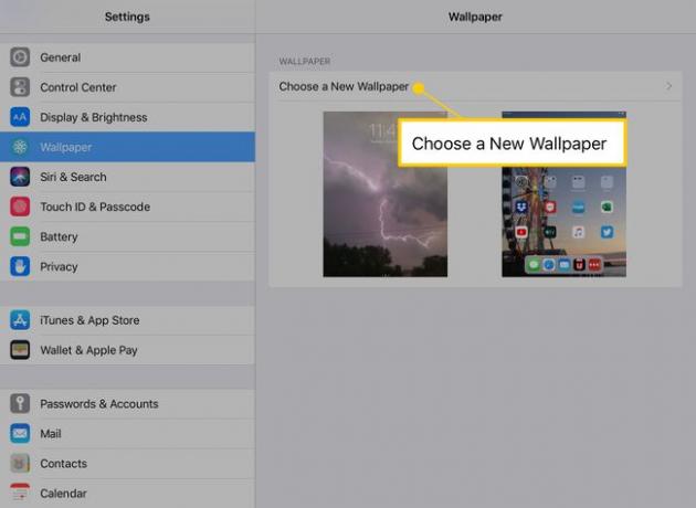 เลือกการตั้งค่าวอลเปเปอร์ใหม่บน iPad