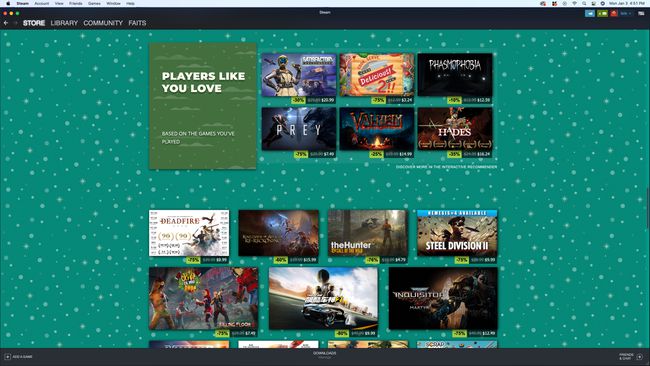 تم تمييز المكتبة في Steam على Mac.