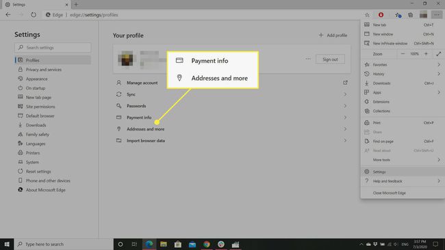 Opcje „Informacje o płatności” oraz „Adresy i nie tylko” w ustawieniach Edge