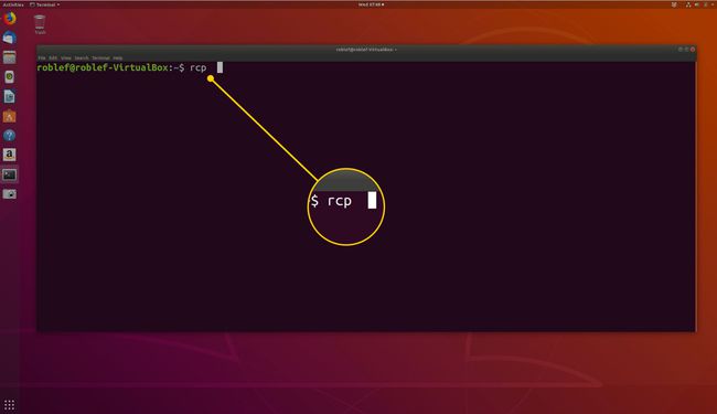 Команда rcp в терминале Ubuntu