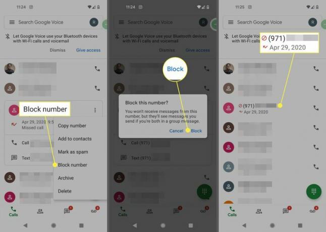 Număr blocat, blocare și număr blocat în aplicația Google Voice