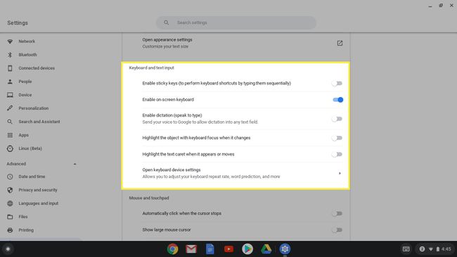Postavke tipkovnice i unosa teksta u OS-u Chrome