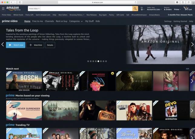 หน้าแรกของ Amazon Prime Video