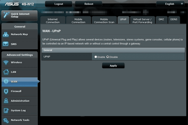 Configuración de ASUS upnp